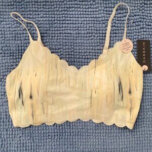 New Womens Danskin Scallop Edge V-Neck Laser Bralettes Size L